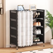 Amzcrzy Shoe Organizer, Multi-layer Shoe Rack Dusts-proof Stackable Shoe Rack Storage Rack Sturdy Metal And Plastic Material Ideal For Closets Bedrooms Hallways Living Rooms Plastics shoe rack