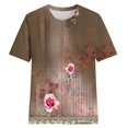 thumbnail image 3 of Birdeem T-Shirt Décontracté Rétro Imprimé à Col Rond à Manches Courtes pour Femme, 3 of 5