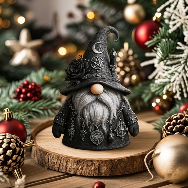 Xaoshaoyi Gothic Witchy Gnome Figurine, Halloween Gothic Gnomes