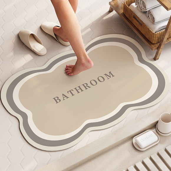 RKSTN Area Rug Minimalist Geometry Diatomaceous Mud Floor Mat, Bathroom - Foot Mat, Shower Room Entrance, Bathroom Absorbent Carpet Floor Mat Non Slip Home Decor Door Mat