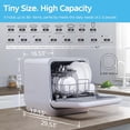 thumbnail image 2 of Midea Portable Countertop Dishwasher, 5 L Built-In Water Tank, No Hookup Required, 6 Wash Programs, High-Temp Sanitize, Black, 2 of 10