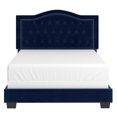 thumbnail image 3 of Modern Velvet Upholstered 54" Double Bed in Blue, 3 of 7