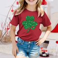 thumbnail image 2 of FhsagQ The 7th Of July T-Shirt à Manches Courtes pour Filles T-Shirt d'Été à Col Rond Coupe Décontractée T-Shirts Basiques Petite Fille The 7th Of July T-Shirts Taille 6/7 Chic Printemps Rouge 12-13 Ans, 2 of 4