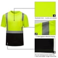 thumbnail image 4 of Styesk T Shirts for Man Men's Solid Color Hooded Sweatshirt With Reflective Strip Sanitation Work Clothes Match Color Zipper Hoodie, 4 of 8