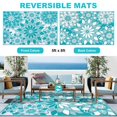 thumbnail image 3 of LOKHOM Outdoor Rug for Patio 5x8 ft Reversible Plastic Straw Patio Camping Rug, Floral Waterproof RV Mat for Camper Indoor Outdoor Carpet f, 3 of 8