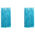 thumbnail image 4 of Transemion Frange en Aluminium Bon Effet de Démonstration pour Anniversaire Anniversaire Mariage Frange en Aluminium Rideau de Fête Toile de Fond en Aluminium Bleu Clair 3*1m 2Ensemble, 4 of 5