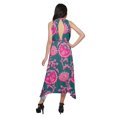 thumbnail image 2 of Moomaya Robe Mi-Mollet Sans Manches pour Femmes avec Encolure Licou Vêtements d'Été, 2 of 5