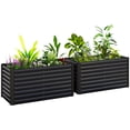 thumbnail image 1 of Outsunny Set of 2 Raised Garden Bed, Planter Box, Dark Grey, 1 of 10