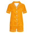 thumbnail image 4 of Yuyuzo Pajama Sets for Women 2 Piece Short Sleeve Button down Shirts Lounge Sets Color Block Soft Pj Sets, 4 of 4