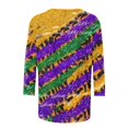 thumbnail image 5 of Penkiiy 2024 Blouse Mardi Gras Tops pour Femmes T-Shirt Quotidien Manches 3/4 Blouse Imprimé Masque Haut Carnaval Col Rond Chemise Décontractée L Multicolore, 5 of 5