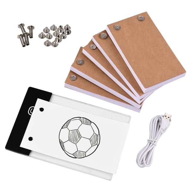 AMERTEER Flip Book Kit with Light Pad LED Light Box Tablet 300 Sheets Drawing Paper Flipbook with Binding Screws for Drawing Tracing Animation Sketching Cartoon Creation
