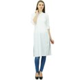 thumbnail image 1 of Phagun Kurti Tunique Unie en Coton Col Mandarin Kurta Blouse Ethnique Décontractée, 1 of 1