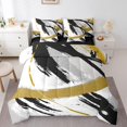 thumbnail image 1 of YST Black Grey Gold 7-Piece Comforter Set, Queen, Gradient Abstract Vintage Theme, 1 of 4