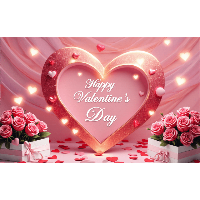 Happy Valentines Day Banner Valentines Day Backdrop For Valentines Day Decor Valentines Heart Backdrop Valentines Banner Decorations Party Decorations
