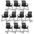thumbnail image 1 of Gymax Office Guest Chair Set of 10 Conference Reception Chair w/ Lumbar Support & Sled Base, 1 of 10