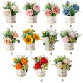 thumbnail image 4 of mmirethe Fake Peony Silk Hydrangea Flower Realistic Appearance Artificial Flowers With Vase Simulation Flower Set Low Maintenance rose blue 1Set, 4 of 6