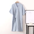 thumbnail image 1 of LSLJS Pyjama pour Hommes Peignoir de Mode Robe de Chambre Manches Trois Quarts Pyjama Doux d'Automne Tenue de Nuit Cadeaux pour Femmes, 1 of 3