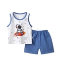 thumbnail image 1 of Birdeem Ensemble d'Été pour Bébé Garçon, Mignon, Imprimé, Débardeur à Col Rond et Short, 1 of 12
