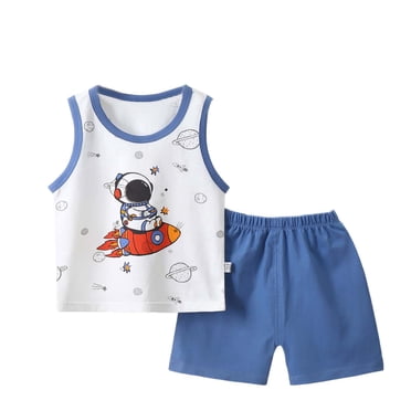 Vest for Boys, Baby Summer Boy Cute Printed Round Neck Tank Shorts Suit