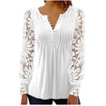 thumbnail image 2 of TIMIFIS Hauts pour Femmes Col en V Manches 3/4 T-Shirts Blouses Tendance Chic Décontracté Ample Confortable Tunique T-Shirts Chandail Automne, 2 of 6
