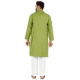 thumbnail image 4 of Atasi Ensemble Kurta Pyjama 2 Pcs pour Homme, Col Henley, Kurta Long Décontracté, 4 of 7