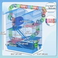 thumbnail image 3 of PawHut 18.5" Hamster Cage with Tube System, Exercise Wheel, Blue, 3 of 10