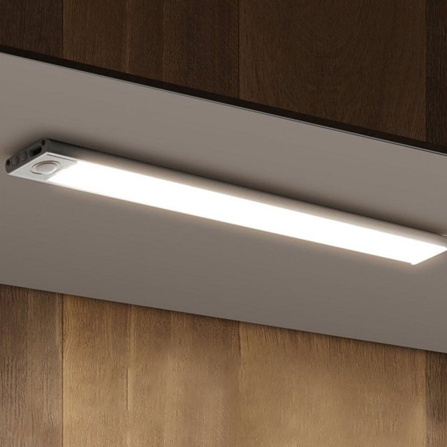 Led Light Strip Under Cabinet Lights With Rechargeable Battery 3 Switch Mode 3 Lighting Modes Cabinet Lighting For Bedroom Kitchen Wardrobe Silver 10CM