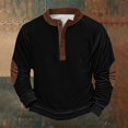 thumbnail image 1 of Men's Retro Halloween Quarter Button Collar Sweatshirt Haunted House Acting Essential Partially Buttoned Pullover Vintage Horror Print Last-Minute Halloween Party, 1 of 4