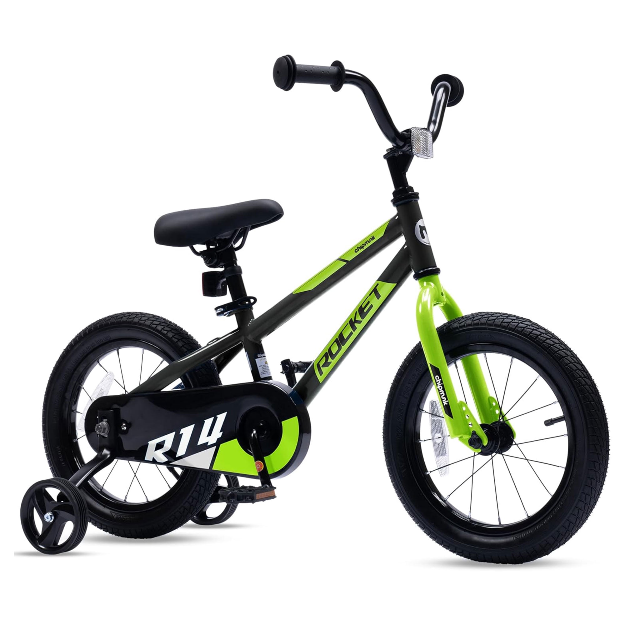 RoyalBaby Vélo pour Enfants Rocket d'Extérieur avec Roues Stabilisatrices, 12 Pouces, Noir