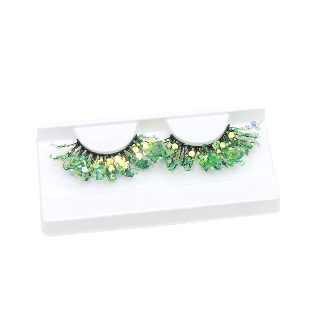 Decodeary 2piece Holiday Look With Glittery Eyelashes With Sequins Professional Q-06