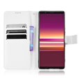 thumbnail image 2 of Pour Sony Xperia 5 Étui en Cuir Motif Diamant Blanc, 2 of 5