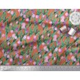 thumbnail image 3 of Soimoi Poly Georgette Fabric Leaves & Tulip Floral Print Sewing Fabric Yard 52 Inch Wide, 3 of 3