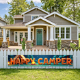 thumbnail image 2 of Forest Design Happy Camper Tent Banner Campfire Nature Scene for Outdoor Adventure Camping Event, 2 of 5