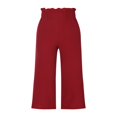 thumbnail image 2 of Women Ruffled Wide-leg Pants  Summer Casual Loose High Waist Solid Color Trousers, 2 of 4