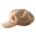 thumbnail image 1 of yingyy Peaked Caps Retro Fashion Breathable Woolen Octagonal Hats Beautiful Lines Easy Matching Sun for Visor Design Headgear Light Tan 1Set, 1 of 6