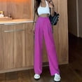 thumbnail image 2 of Sentmoon Wide Leg Lounge Pants for Women Oversized High Waist Straight Leg Sweatpants Loose Solid Color Stretchy Workout Pants Fall Soft and Comfortable for Running Cycling Workout M, 2 of 6