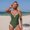Army Green, variant on TIMIFIS Womens Summer Swimsuit High Cut One Piece Bathing Cute Tummy Control Beach Sun Slimming Push Up Swimwear for Board Volleyball Surfing Activity