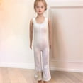 thumbnail image 2 of GDREDA Combinaison Moulante Extensible à Paillettes pour Garçons et Filles Sans Manches à Col Ras du Cou Pantalon Bas Combinaisons pour Fille Décontracté Été Argent,9-10ans, 2 of 6