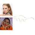 thumbnail image 4 of Monture Demi-Lunettes Mode Sans Lentille Monture Demi-Ornée Décorative Or, 4 of 7
