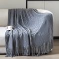 thumbnail image 1 of TopLLC Couverture Jetée, Couverture Jetée pour Canapé Couverture Douce Couverture Tricotée Couverture à Franges Couverture de Sofa Couverture de Sommeil 180x130cm Couverture Douce, 1 of 6