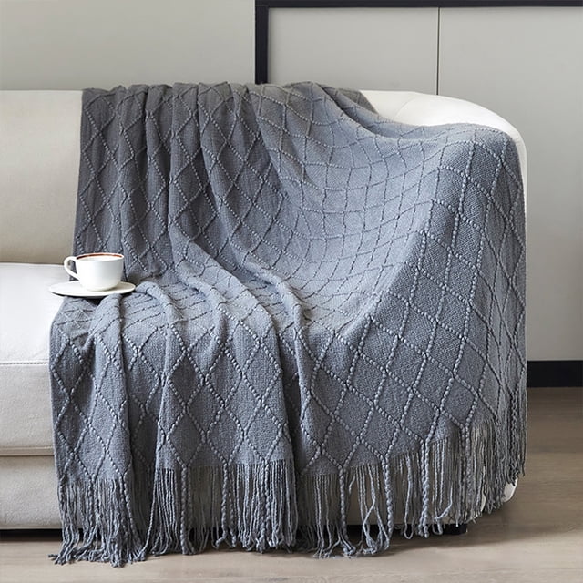 TopLLC Couverture Jetée, Couverture Jetée pour Canapé Couverture Douce Couverture Tricotée Couverture à Franges Couverture de Sofa Couverture de Sommeil 180x130cm Couverture Douce