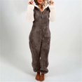 thumbnail image 1 of Combinaison à Manches pour Femmes Combinaison à Manches Longues avec Capuche Pyjama Décontracté d'Hiver Chaud Combinaison de Nuit pour Femmes en Liquidation, 1 of 6