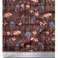 thumbnail image 1 of Soimoi Cotton Poplin Fabric Floral & Check Print Fabric by Yard 56 Inch Wide, 1 of 5