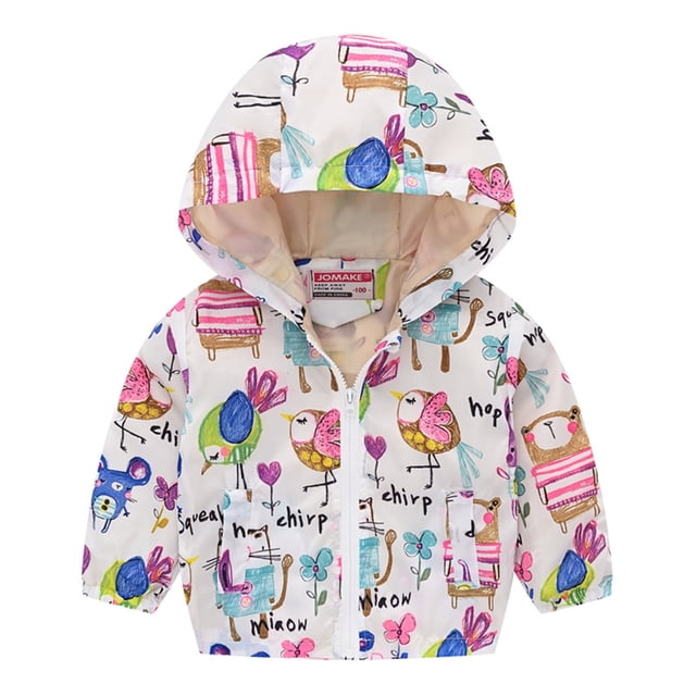 Toddler Winter Coat Cute Animal Printed Solid Color Lightweight Jacket Windproof Jacket Spring Clothes 12-18 Months Kids Clothes