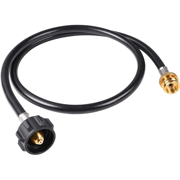 GASPRO Tuyau Adaptateur de Propane 4 Pi, Tuyau Convertisseur de Réservoir de Propane 1 lb à 20 lb, Tuyau de Gaz pour Cuisinière de Camping Coleman, Gril Weber Q, Chauffe-Bébé, Lanterne