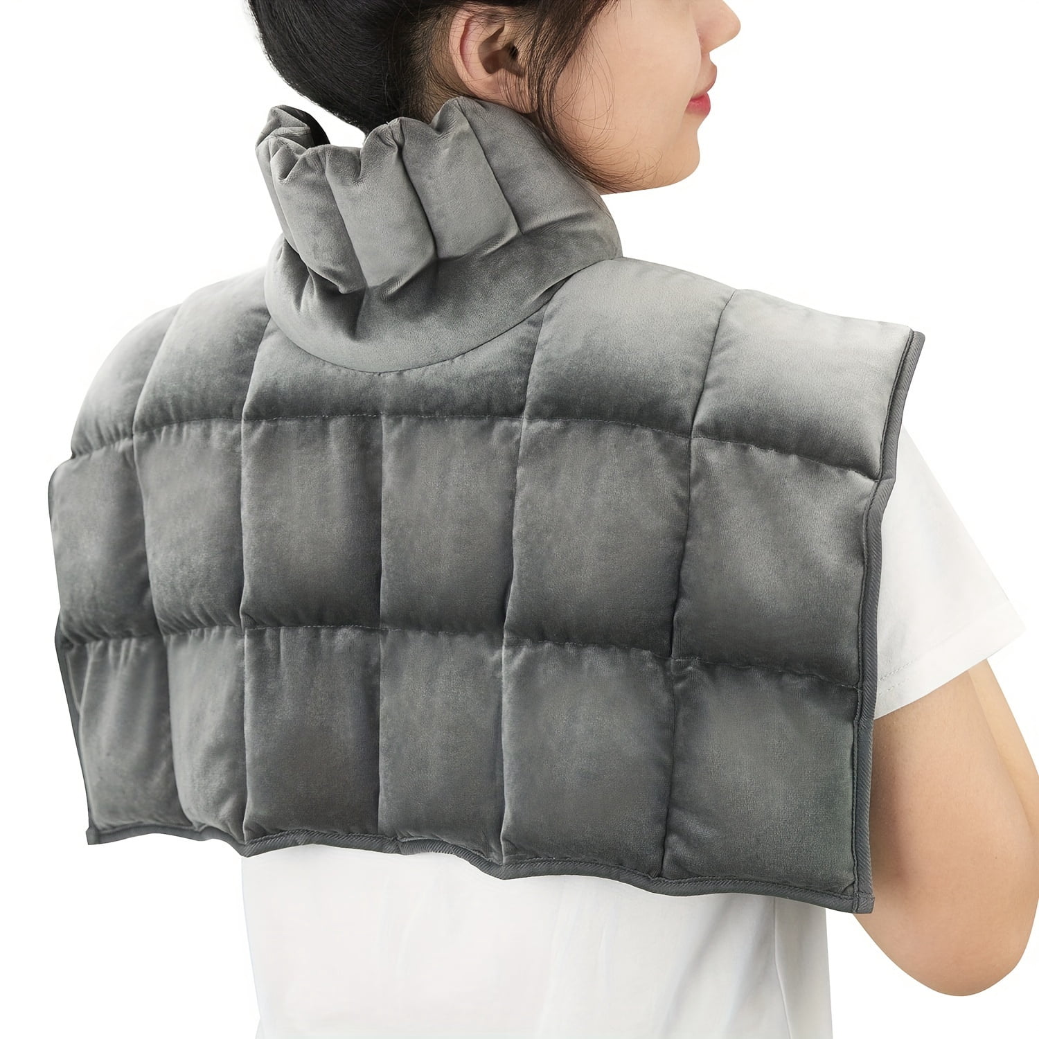 MesaSe Microwave Heated Neck Wrap  Heating Pad for Neck with Microwave  Shoulders & Back Pain Relief with Herbal Aromatherapy with Moist Heat  Hot & Cold Compress Grey