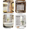 thumbnail image 3 of Linen Kitchen Curtains 24 Inch Vintage Gray Floral Tier Curtains Farmhouse Cottage Cafe Rod Pocket Country Small Window for Laundry Room Bathroom RV 2 Panels Grey on Beige, 3 of 8