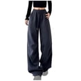 thumbnail image 2 of AherBiu Oversized Womens Sweatpants High Waisted Wide Leg Drawstring Loose Casual Trousers with Pockets, 2 of 3