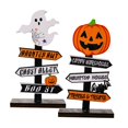 thumbnail image 2 of 2Pcs Halloween Table Décoration Citrouille Signe Ornements Photo Accessoires en Bois, 2 of 9