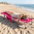 thumbnail image 3 of Costway 2 PCS Outdoor Folding Chaise 4-Position Lounge Chair with Adjustable Footrest Dark Pink, 3 of 8